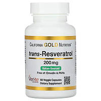 Trans-Resveratrol 200 mg California Gold Nutrition, 60 капсул