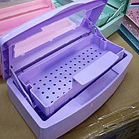 Контейнер для дезинфекции маникюрных инструментов с окошком пластмасса цвет фиолетовый