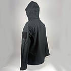 Тактична куртка осінь весна Софтшелл утеплена з капюшоном COMBAT Tactical фліс Чорна M, фото 3