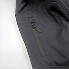 Тактична куртка осінь весна Софтшелл утеплена з капюшоном COMBAT Tactical фліс Чорна M, фото 7