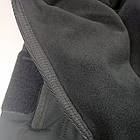 Тактична куртка осінь весна Софтшелл утеплена з капюшоном COMBAT Tactical фліс Чорна M, фото 8