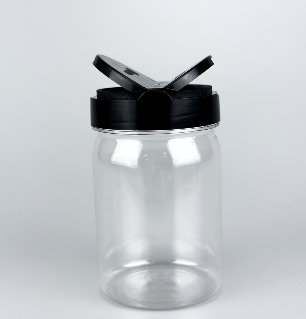 Баночка для спецій 250 мл з кришкою чорною ПЕТ, фото 1