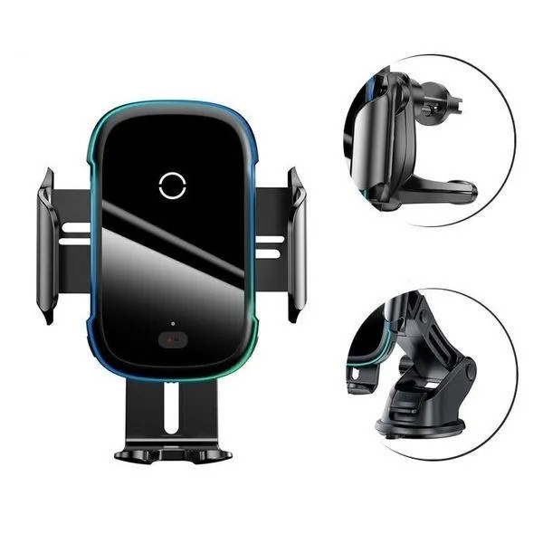 Автотримач для смартфона Baseus Qi Light Electric Black (WXHW03-01)