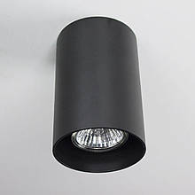Точковий накладний світильник циліндр чорний колір 80х120 мм