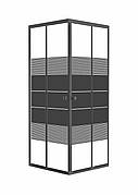 BLACK VELUM душова кабіна (90*90*180см квадратна, скло \Black linia\ 4мм, без піддону), чорний матовий Арт. 90BRZ082Linia