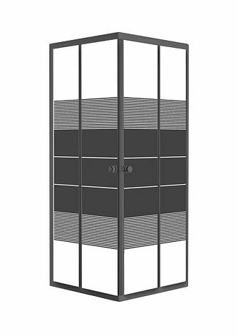 BLACK VELUM душова кабіна (90*90*180см квадратна, скло \Black linia\ 4мм, без піддону), чорний матовий Арт. 90BRZ082Linia, фото 1