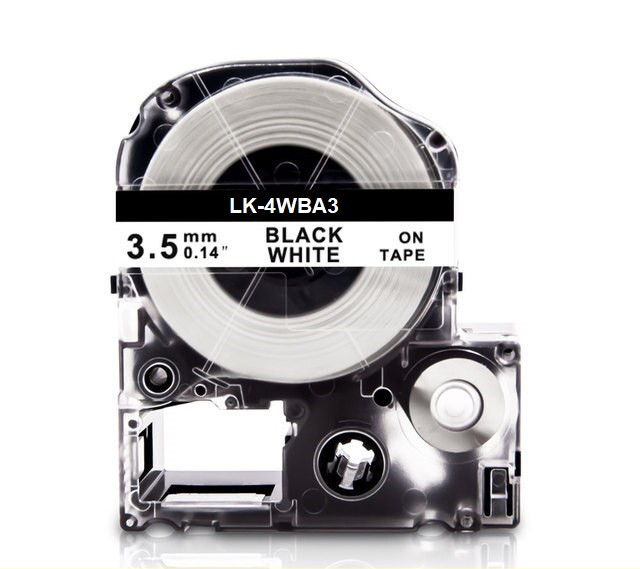Картридж з термозбіжною трубкою для принтера Epson LabelWorks LK4WBA3 3,5 мм 2,5 м Чорний/Білий