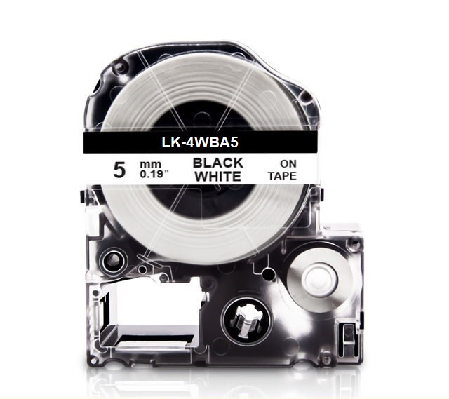 Картридж з термозбіжною трубкою для принтера Epson LabelWorks LK4WBA5 5 мм 2,5 м Чорний/Білий