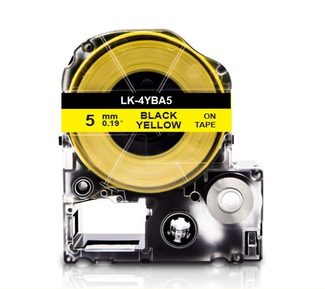Картридж з термозбіжною трубкою для принтера Epson LabelWorks LK4YBA5 5 мм 2,5 м Чорний/Жовтий