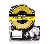 Картридж с термоусадочной трубкой для принтера Epson LabelWorks LK4YBA5 5 мм 2,5 м Черный/Желтый
