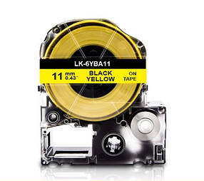 Картридж з термозбіжною трубкою для принтера Epson LabelWorks LK6YBA11 11 мм 2,5 м Чорний/Жовтий