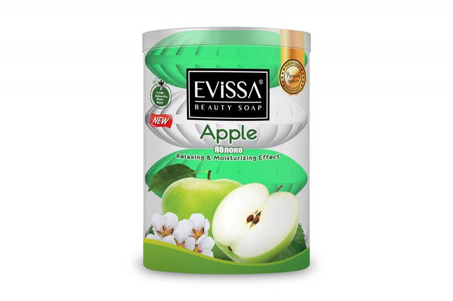 Туалетне мило EVISSA BEAUTY SOAP 4*100г з яблуком, фото 1