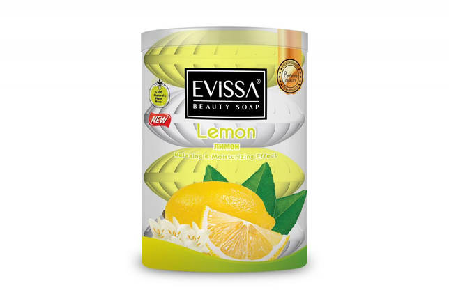Туалетне мило EVISSA BEAUTY SOAP 4*100г з лимоном, фото 1