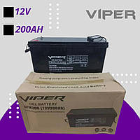 Гелевий акумулятор Viper 6-FMM-200 12V 200AH акумулятор 12 вольт батарея вайпер акумулятор viper
