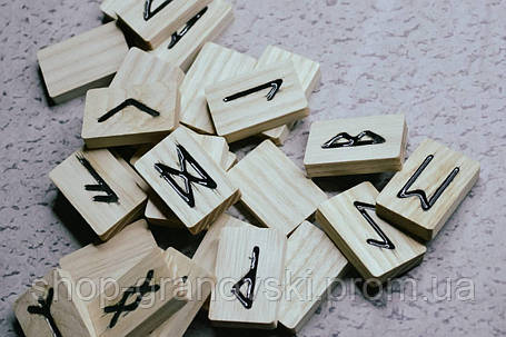 Руни дерев'яні (Wooden runes) з гравіюванням, фото 2