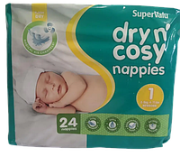 Підгузки дитячі Dry n Cosy 1 24шт 2-5кг