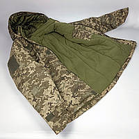 Бушлат зимний утеплённый Пиксель Ткань Саржа с капюшоном Куртка зима Размер 44-46