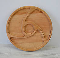 Менажница деревянная круглая на 4 отделения бук d29см