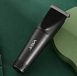Компактна машинка для стриження волосся й гоління голови, акумуляторний тример для бороди, вусів, скронь, фото 8