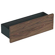 SMYLE SQUARE полка настінна 45*14,8*15см, лава/з порошковим покрыттям матовий, оріх темний/меламін зі