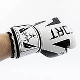 Рукавички боксерські для боксу 10 унцій на липучці OSPORT шкіра PU (BO-5698) Білий, фото 10