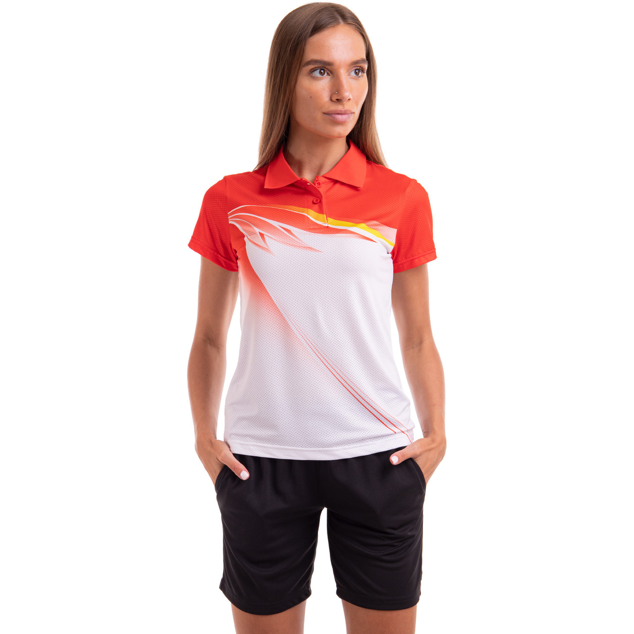 Волейбольна форма жіноча Lingo LD-3802-2 (зріст 145-170 см, біло-червоний), фото 1