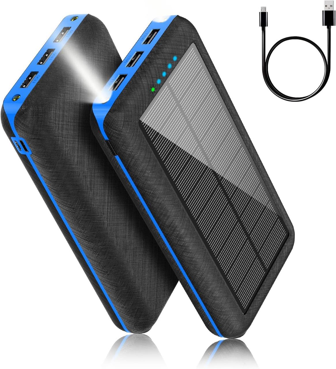 Сток без коробки. Solar Power Bank 30000mAh повербанк павербанк на сонячній батареї водонепроникний