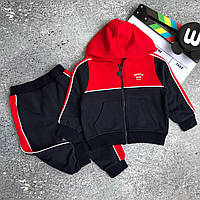 Детский спортивный костюм с полоской Красный N-165 LMS, Красный, Унисекс, Весна Осень, 100