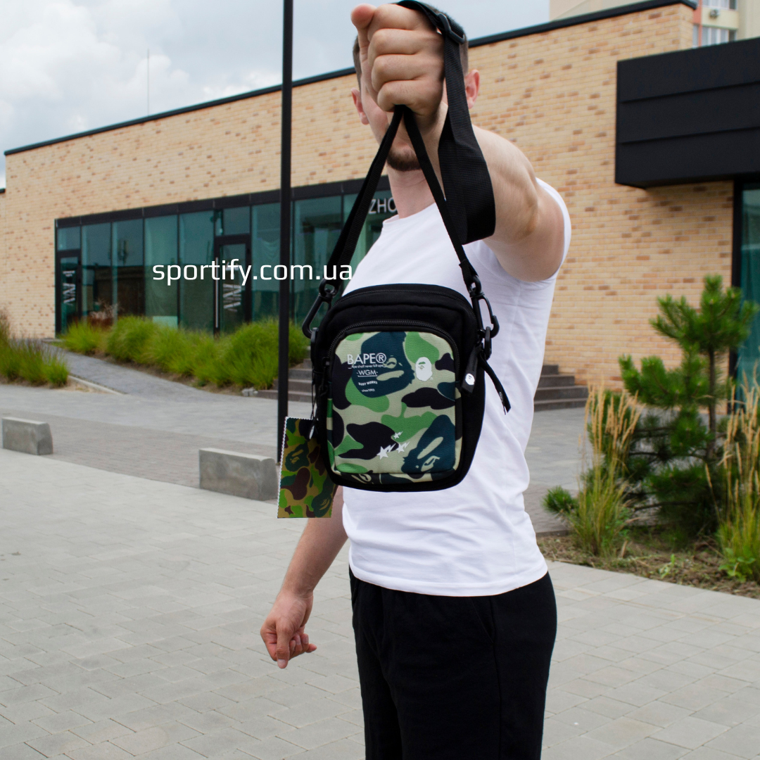 Месенджер bape барсетка bathing ape сумка через плече бейп бананка