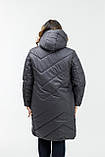 Куртка жіноча темно сіра середньої довжини батал 50, фото 3