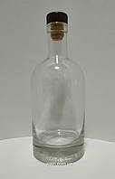 Скляний графин-пляшка 700 мл з дерев'яною пробкою для зберігання, подачі напоїв, алкоголю Khloe Everglass