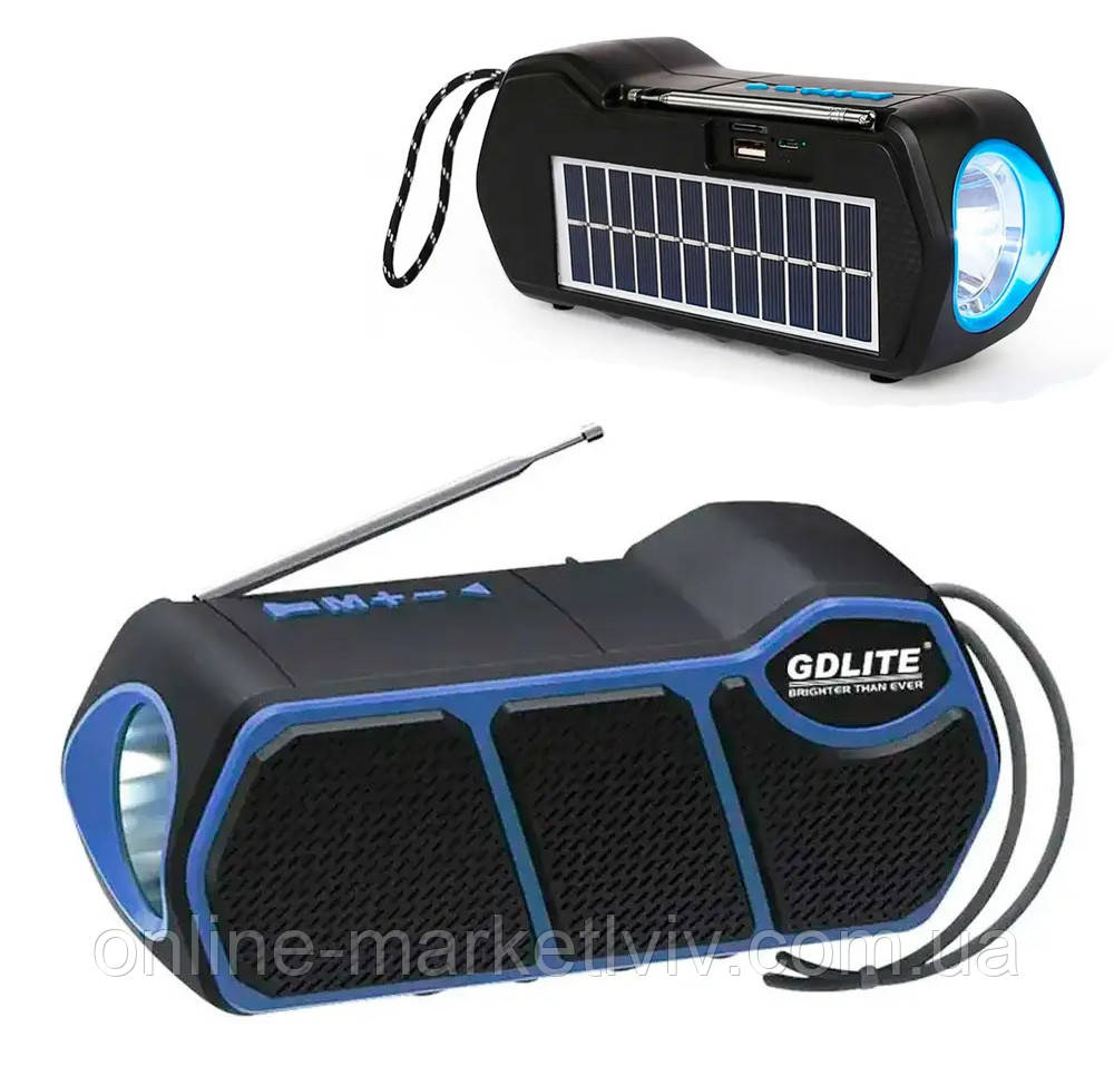 Портативна сонячна система 3в1 GD-LITE-11, з Bluetooth, LED-ліхтарем, FM/SW/AM, МР3, TF та USB-зарядкою