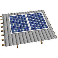 Система крепления солнечных батарей на наклонную крышу для 2х модулей