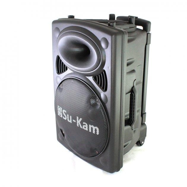 Колонка караоке переносна Su-Kam BT 150D + 2 мікрофони 150 Вт 7500 mAh black