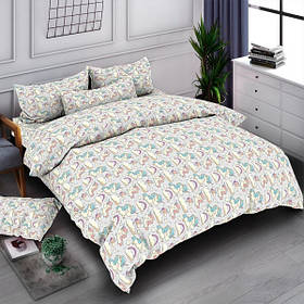 Комплект постільної білизни 1,5 ТМ MTX "БЯЗЬ ГОЛД" ЄДИНОРІГ НА СІРОМ