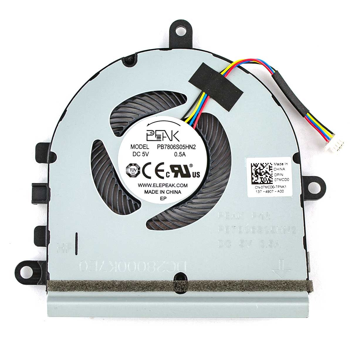 Кулер Dell Inspiron 15 5570 5575 5593 3583 3584 3585 P75F (07MCD0, DC28000K7F0, DFS531005MC0T FK39) (Тип 2) бу, фото 1