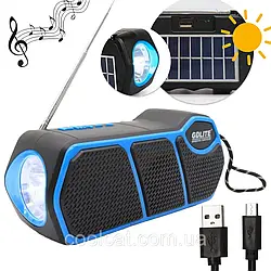 Портативна універсальна сонячна система з повербанком 7 Вт, 1500 mAh, GD-LITE-11, Синій / Радіоприймач з ліхтариком