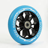 Колесо для трюкових самокатів Best Scooter 110 мм Чорно-блакитний, фото 2