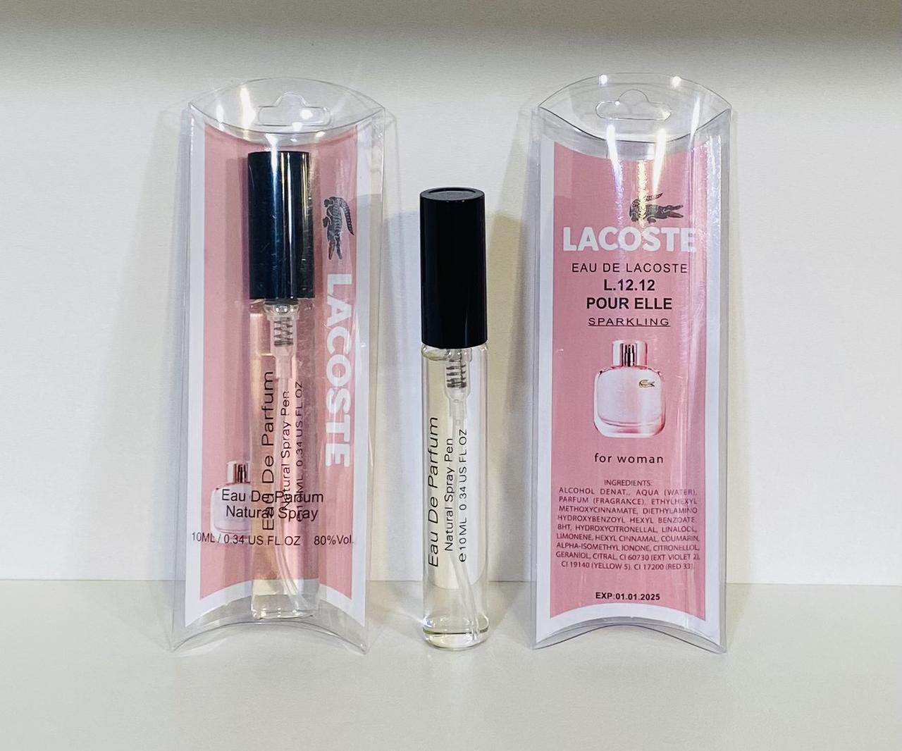 Lacoste Eau De L.12.12 Pour Elle Sparkling жіноча мініатюрка в ручці 10 мл, фото 1
