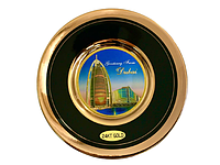Декоративная позолоченная тарелка "Souvenir Plate" 16 см (Kov-pl-003)