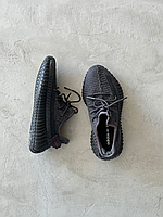 Женские кроссовки Adidas Yeezy 350 black Reflective / Адидас изи 350 черные Рефлектив LUX