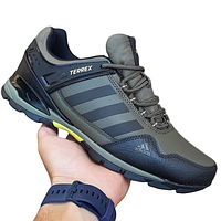 41-46 Adidas Terrex хаки зеленые с черным мужские кроссовки кожа демисезон Адидас Террекс