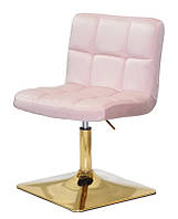 Стул Arno 4-GD-Base бархат на золотой квадратной ноге с регулировкой высоты сиденья 37,5-53 см Бархат розовый B-1021