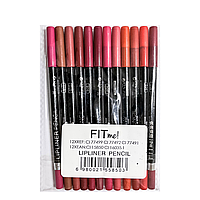 Набор карандашей для губ натуральные цвета Fit me! Lipliner Pencil 12 штук