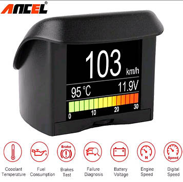 ANCEL A202 OBD2 Універсальний бортовий комп'ютер , кольоровий екран 2,4" Код/Артикул