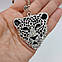 Брелок для ключів леопард зі стразами, білий, фото 2