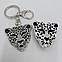 Брелок для ключів леопард зі стразами, білий, фото 3