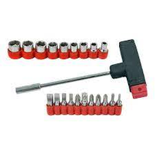 Викрутка з Т-подібною ручкою + насадки 21шт. Mega 10006