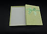 Коробки подарункові з салатовим бантиком. Колір салатовий мрамор. 12х16х3см, фото 2