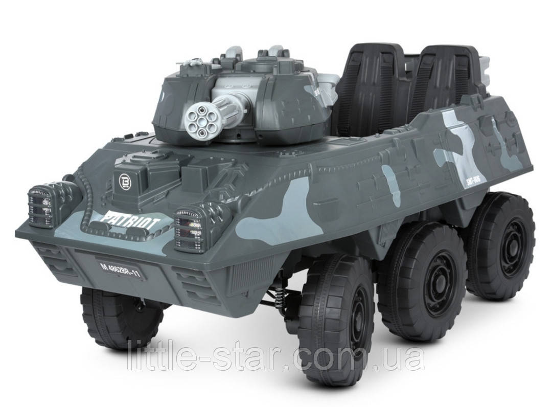 Дитячий електромобіль Танк M 4862BR-11, 4 мотори 35 W, сірий